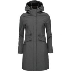 Kurtka Softshell Lunara dla Kobiet - Wodoodporna i Oddychająca. Szare kurtki sportowe YOA, bez wzorów, z softshellu, bez kaptura, trekkingowe. Za 361.99 zł.