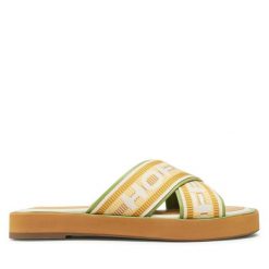 Klapki HOFF. Żółte klapki Hoff, bez wzorów, bez obcasa. Za 189.99 zł.