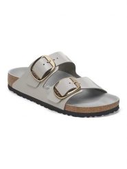 Birkenstock Skórzane klapki "Arizona" w kolorze szarym rozmiar: 41. Szare klapki Birkenstock, bez wzorów, z otwartym noskiem, bez obcasa. Za 612.95 zł.