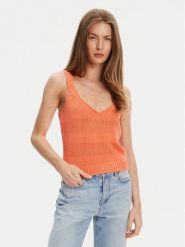 United Colors Of Benetton Top 1898DH018 Pomarańczowy Relaxed Fit. Brązowe topy United Colors of Benetton, xs, bez wzorów, z bawełny, bez kołnierzyka, bez ramiączek. Za 109.99 zł.