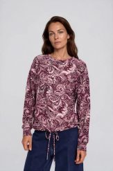 Wzorzysta bluza burgundowa. Czerwone bluzy MOODO, s, bez wzorów, z bawełny, bez kaptura. Za 119.99 zł.