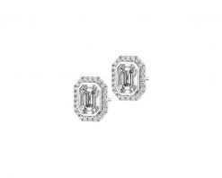Kolczyki z białego złota z diamentami - 0,95 ct - próba 750. Białe kolczyki Apart, z diamentem, złote. W wyprzedaży za 18,193.00 zł.
