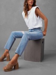 Milan Kiss Top w kolorze białym rozmiar: S. Białe topy Milan Kiss, s, bez wzorów, bez kołnierzyka, bez ramiączek. Za 128.55 zł.