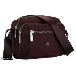 Bordowa listonoszka damska z poliestru zawieszona na regulowanym pasku Peterson PTN CTY-20. Czerwone torebki klasyczne Peterson, bez wzorów, ze skóry ekologicznej, bez dodatków. Za 78.99 zł.