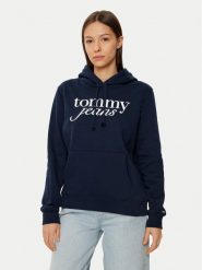 Tommy Jeans Bluza DW0DW20170 Granatowy Regular Fit. Niebieskie bluzy Tommy Jeans, xxs, bez wzorów, z bawełny, bez kaptura. Za 219.99 zł.