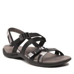 Sandały Merrell. Czarne sandały Merrell, bez wzorów, sportowe, bez obcasa, bez zapięcia. Za 259.99 zł.