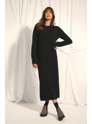 Just Cashmere Kaszmirowa sukienka "Lina" w kolorze czarnym rozmiar: L. Czarne sukienki Just Cashmere, na co dzień, l, bez wzorów, z kaszmiru, bez kołnierzyka, bez ramiączek, maxi, proste. Za 368.96 zł.