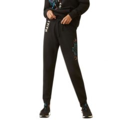 Damskie spodnie dresowe Ariat Real. Czarne spodnie dresowe Ariat, bez wzorów, z dresówki, do biegania. Za 287.50 zł.