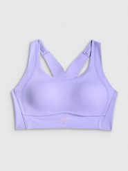 4F Biustonosz treningowy z wysokim wsparciem damski - fioletowy M. Fioletowe bielizna sportowa 4f, m, bez wzorów, z gumy. Za 179.99 zł.