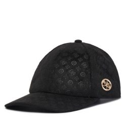 Czapka z daszkiem Guess. Czarne czapki Guess, z aplikacjami. Za 194.99 zł.