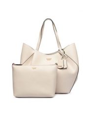 Guess Torebka Amorette HWBG78 98240 Kremowy. Białe shopper Guess, z aplikacjami, ze skóry, bez dodatków. Za 642.99 zł.