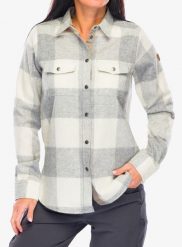 Koszula turystyczna damska Fjallraven Canada Shirt. Szare koszule Fjällräven, xs, bez wzorów, z materiału, eleganckie, bez kołnierzyka, bez ramiączek. Za 753.49 zł.