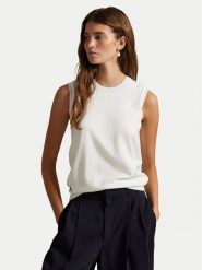 Polo Ralph Lauren Sweter 211972111002 Biały Straight Fit. Białe swetry Polo Ralph Lauren, s, bez wzorów, z bawełny, bez ramiączek. Za 699.99 zł.