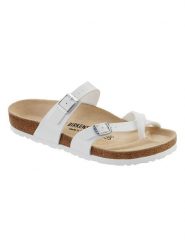 Birkenstock Japonki "Mayari" w kolorze białym rozmiar: 41. Białe klapki Birkenstock, bez wzorów, z otwartym noskiem, bez obcasa. Za 332.45 zł.