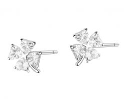 Kolczyki srebrne z cyrkoniami - koniczyny. Szare kolczyki Apart, z cyrkonią, srebrne. Za 84.00 zł.