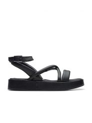 Clarks Skórzane sandały "Alda Cross" w kolorze czarnym rozmiar: 39,5. Czarne sandały Clarks, bez wzorów, klasyczne, z otwartym noskiem, bez obcasa, bez zapięcia. Za 140.86 zł.