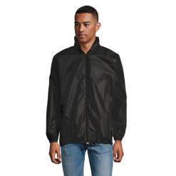 Kurtka Wiatrówka Unisex Dla Dorosłych. Czarne kurtki sportowe SOL'S, m, bez wzorów, bez kaptura, trekkingowe. Za 86.99 zł.