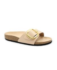 Kapcie Birkenstock Madrid Bb Damskie. Brązowe obuwie domowe Birkenstock, bez wzorów, z materiału, bez zapięcia. Za 678.50 zł.
