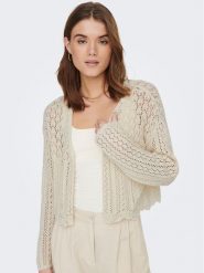 ONLY Kardigan Nola 15290744 Écru Relaxed Fit. Białe kardigany Only, xl, bez wzorów, z syntetyku. Za 108.09 zł.