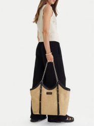 Nine West Torebka EO-Chic-LDA8854 Beżowy. Brązowe shopper Nine West, bez wzorów, z materiału, bez dodatków. Za 319.99 zł.