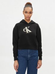 Calvin Klein Jeans Bluza Meta J20J223269 Czarny Regular Fit. Czarne bluzy Calvin Klein Jeans, l, bez wzorów, z bawełny, bez kaptura. Za 219.99 zł.