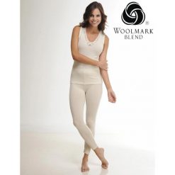 Damskie Legginsy Termoaktywne z Wełny Merino Warstwa Bazowa Woolona. Białe legginsy WOOLONA, bez wzorów, z wełny. Za 190.00 zł.
