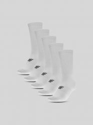 4F Skarpetki długie (5-pack) damskie - białe 39-42. Białe skarpety 4f, bez wzorów, z bawełny. Za 69.99 zł.