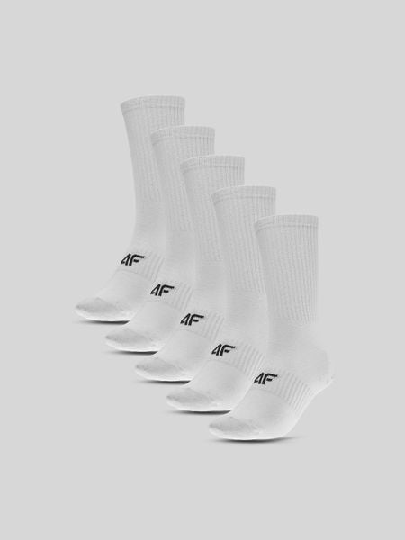 4F Skarpetki długie (5-pack) damskie - białe 39-42. Białe skarpety 4f, bez wzorów, z bawełny. Za 69.99 zł.