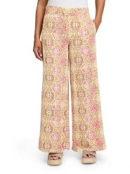 CARTOON Spodnie w kolorze różowo-beżowym rozmiar: 42. Brązowe spodnie materiałowe Cartoon, bez wzorów, z materiału, z podwyższonym stanem. Za 130.99 zł.