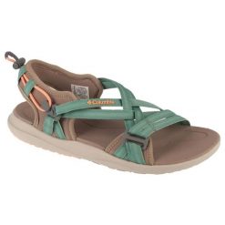 Sandały Columbia Sandal 1889551258 zielone. Zielone sandały bez wzorów, z gumy, bez obcasa, bez zapięcia. Za 361.47 zł.