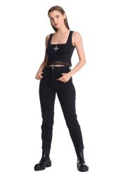Vive Maria Top "Lace Vamp" w kolorze czarnym rozmiar: L. Czarne topy Vive Maria, l, bez wzorów, z koronki, bez kołnierzyka, bez ramiączek. Za 74.81 zł.