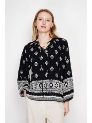 ASSUILI Bluzka w kolorze czarnym rozmiar: 38. Czarne bluzki Assuili, bez wzorów, bez kołnierzyka, bez ramiączek. Za 121.99 zł.