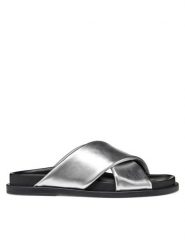 Geox Klapki D Adelash D55YWB 000Y2 C1007 Srebrny. Szare klapki Geox, bez wzorów, ze skóry, bez obcasa. Za 339.99 zł.