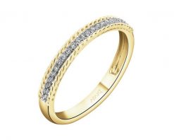 Pierścionek z żółtego złota z diamentami - 0,07 ct - próba 585. Żółte pierścionki Apart, z diamentem, złote. Za 2,390.00 zł.