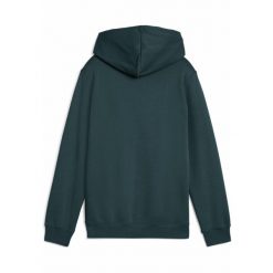 Młodzieżowa polarowa bluza z kapturem ESS z logo No. 1 PUMA Green Terrain. Zielona bluzy Puma, m, bez wzorów, z dżerseju, z kapturem. Za 159.00 zł.