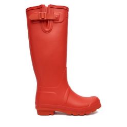 Kalosze Hunter. Czerwone kalosze Hunter, bez wzorów. Za 349.99 zł.