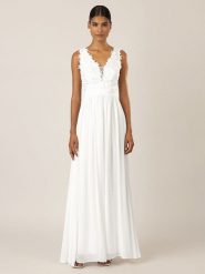 APART Sukienka w kolorze białym rozmiar: 36. Białe sukienki Apart, bez wzorów, z koronki, bez kołnierzyka, bez ramiączek, maxi. Za 187.99 zł.