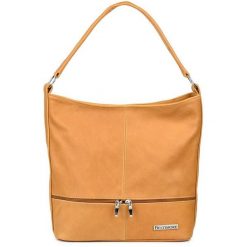 Listonoszka camelowa shopperka Beltimore I66. Brązowe shopper bez wzorów, ze skóry, bez dodatków. Za 189.90 zł.