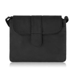 Torebka damska skórzana na ramię czarna vintage Abruzzo ABR-27. Czarne torby na ramię bez wzorów, ze skóry, eleganckie, na ramię, bez dodatków. Za 129.00 zł.
