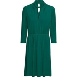Sukienka z krepy z dżerseju bonprix głęboki zielony. Zielone sukienki bonprix, bez wzorów, z dżerseju, bez kołnierzyka, bez ramiączek. Za 54.99 zł.
