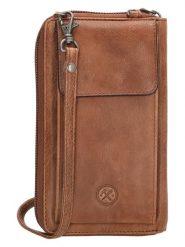 HIDE & STITCHES Skórzana torebka w kolorze jasnobrązowym na telefon - 11,5 x 19 x 3 cm rozmiar: onesize. Brązowe torby na ramię HIDE & STITCHES, bez wzorów, z materiału, przez ramię, bez dodatków. Za 139.95 zł.