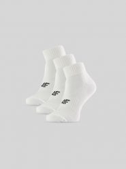 4F Skarpetki krótkie (3-pack) damskie - białe 39-42. Białe skarpety 4f, bez wzorów, z bawełny. Za 49.99 zł.