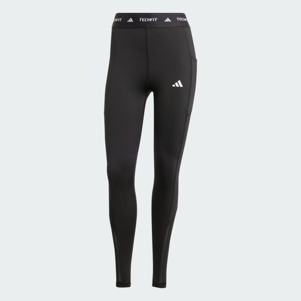 Legginsy Techfit Stash Pocket Full-Length. Czarne legginsy Adidas, xl, bez wzorów, z dzianiny, z podwyższonym stanem, długie. Za 199.00 zł.