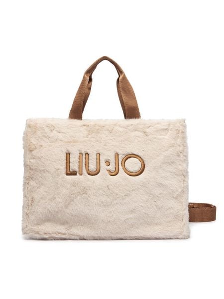 Liu Jo Torebka 2F6037 E0218 Beżowy jasny. Brązowe shopper Liu Jo, bez wzorów, z materiału, bez dodatków. Za 469.99 zł.