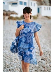 Isla Bonita by SIGRIS Sukienka w kolorze niebieskim rozmiar: S. Niebieskie sukienki Isla Bonita by SIGRIS, na co dzień, s, bez wzorów, z bawełny, bez kołnierzyka, bez ramiączek, mini, proste. Za 122.96 zł.