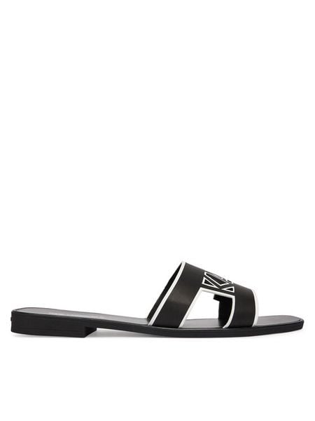 KARL LAGERFELD Klapki Skoot III KL80406C Czarny. Czarne klapki KARL LAGERFELD, bez wzorów, ze skóry, bez obcasa. Za 303.99 zł.