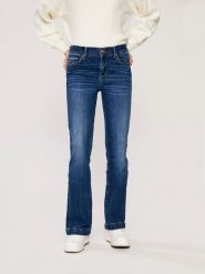 LTB Dżinsy "Fallon" - Flare fit - w kolorze niebieskim rozmiar: W26/L34. Brązowe jeansy LTB, l, z aplikacjami. Za 105.63 zł.