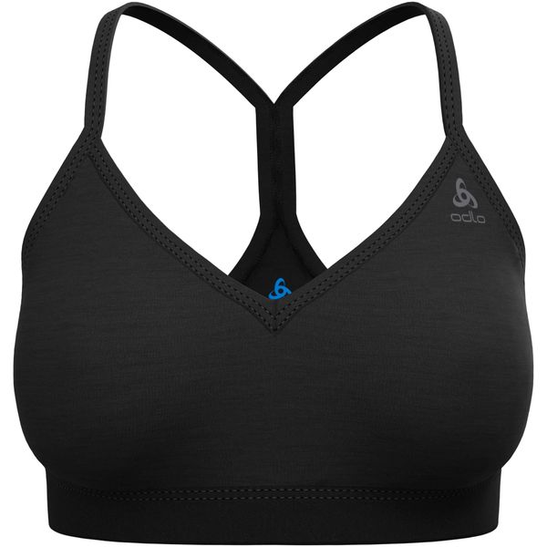 Biustonosz damski ODLO Merino Soft Sport Bra. Czarne bielizna sportowa Odlo, xs, bez wzorów, z wełny. Za 229.99 zł.