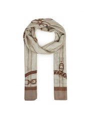 Guess Szal AW5351 VIS03 Beżowy. Brązowe rękawiczki Guess, z aplikacjami, z materiału. Za 199.99 zł.