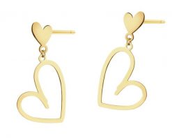 Kolczyki srebrne - serca. Szare kolczyki Apart, pozłacane. Za 169.00 zł.